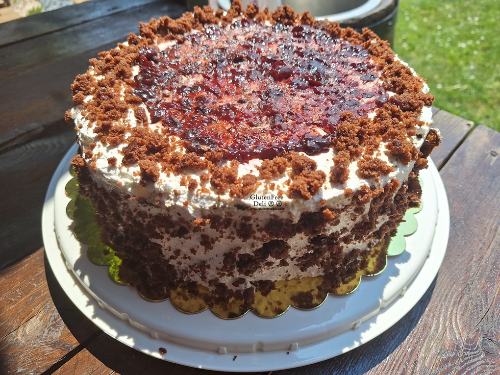 black forest cake gf ef торта черна гора без глутен без яйца