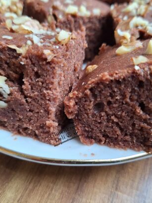 шоколадов кекс без глутен без яйца walnut chocolate cake gluten free egg free