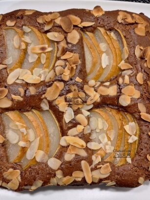 шоколадов кекс с бадеми и орехи без глутен без яйца chocolate almond pear cake gluten free egg free