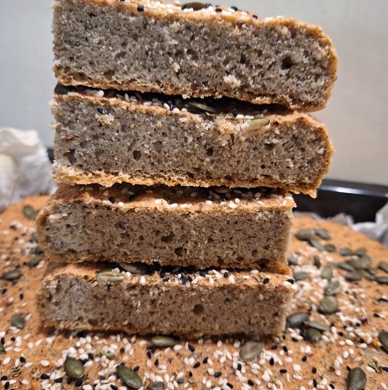 red lentils and buckwheat bread