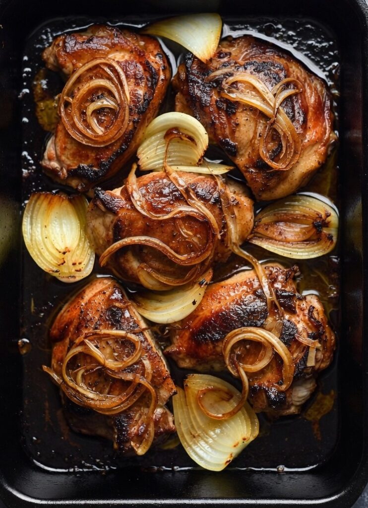 крехки свински пържоли с лук